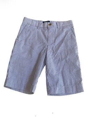 Polo by Ralph Lauren Blue and White Seersucker Flat-Front Shorts size 7
